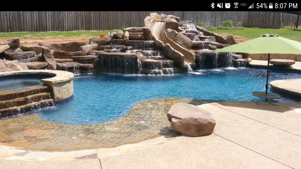 Water feature and pool build in Southlake, TX